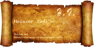 Heiszer Iván névjegykártya
