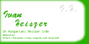ivan heiszer business card
